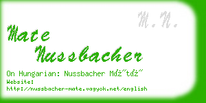 mate nussbacher business card